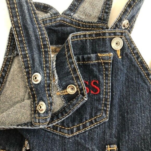 Guess Denim Overalls. Size 4T. Gender Neutral 100% Cotton All Seasons - Picture 6 of 13